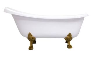 Ванна из искусственного камня AquaStone Скарлет 170x80см ножки бронза